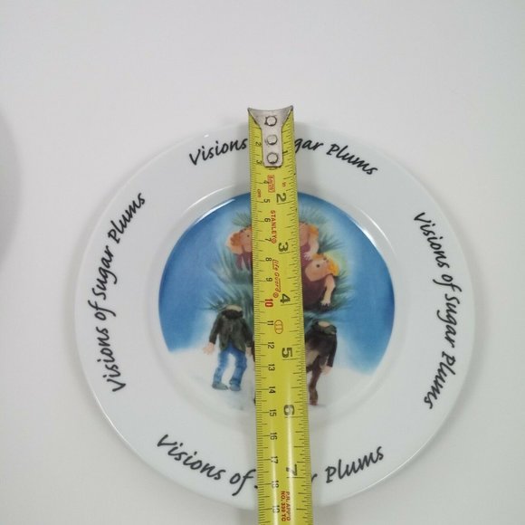 Erika Oller House Of Prill 7 1/2" Plates Set Of 2 "Visions Of Sugar Plums" Xmas - Picture 11 of 14
